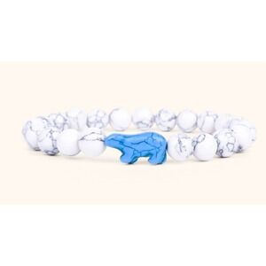 Fahlo Arctic White Stone Beaded The Venture Polar Bear Tracking Stretch Bracelet